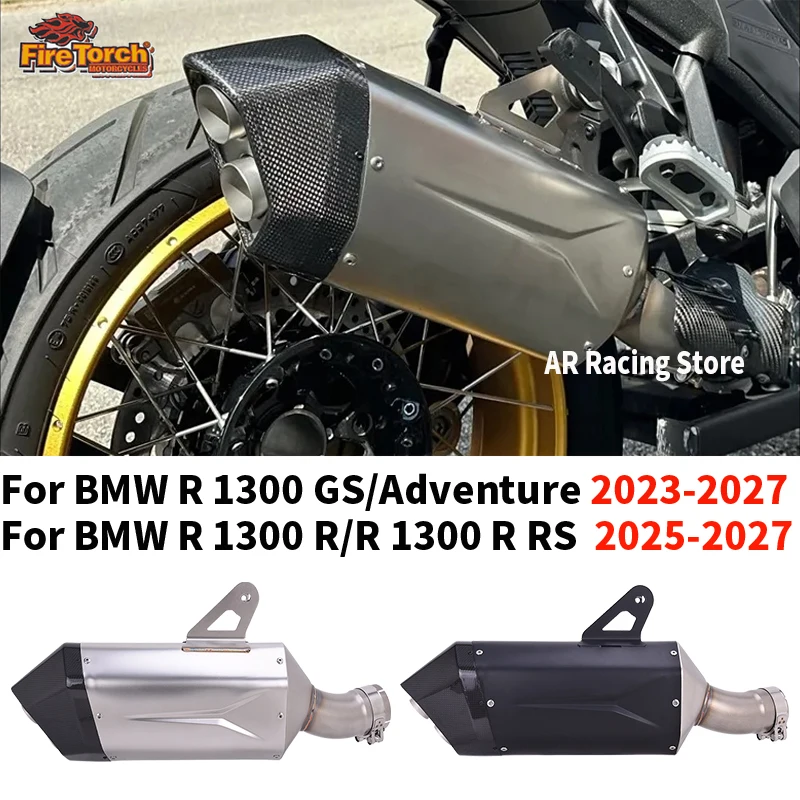 Slip-On Auspuffanlage für BMW R 1300 GS R RS Adventure 2023 - 2027 Motorrad Auspuffrohr mit Doppel-Endschalldämpfer