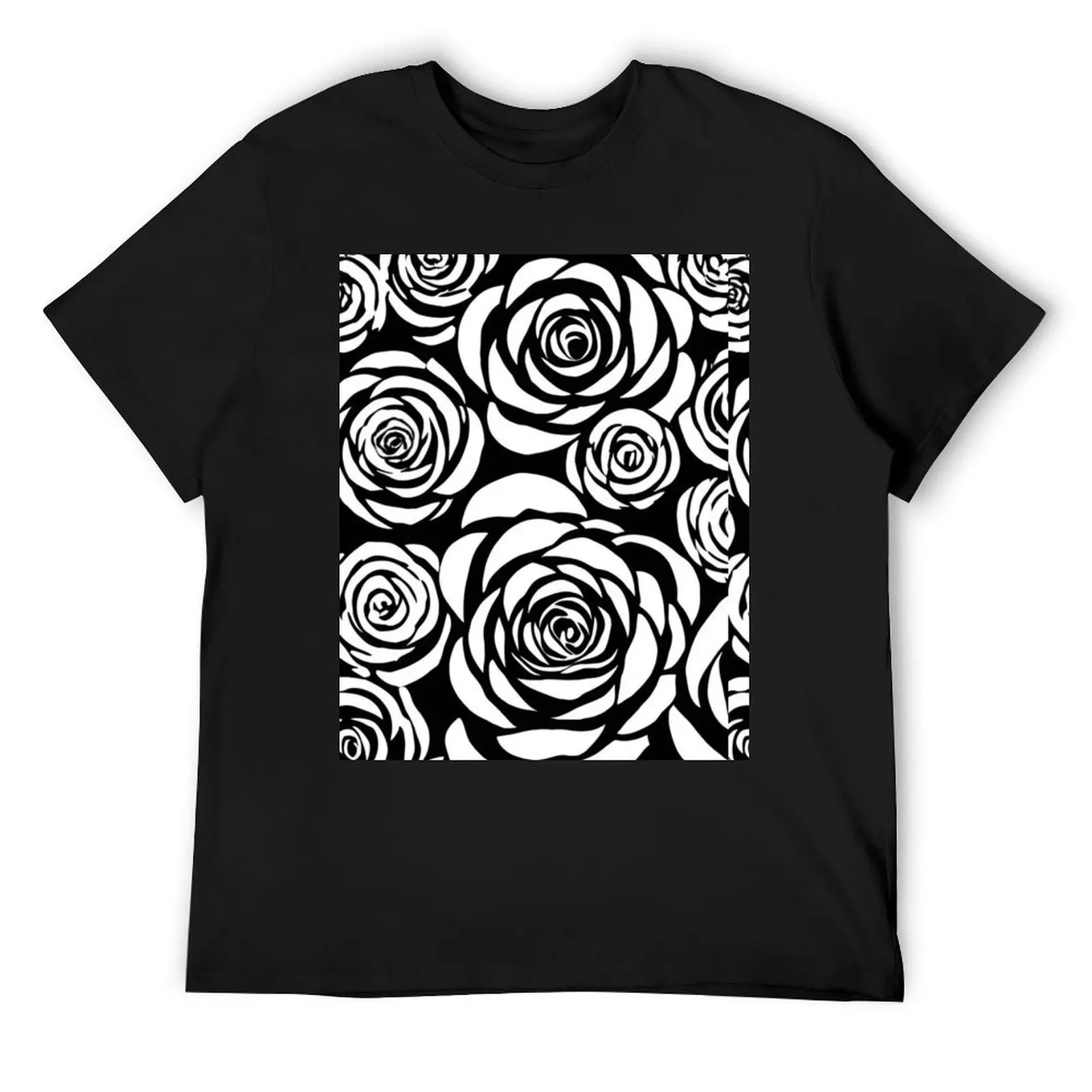 Paris French Patterns No. 87 - Flower Art. Black and White. Abstract. Rose. Jardin de Fleurs Collection. Vintage Retro. T-Shirt