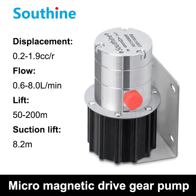 NS Series Miniature Magnetic Drive Gear Pump Shield Brushless Motor Driven Oil Pump Small Size Viscosity Liquid Ink Pump