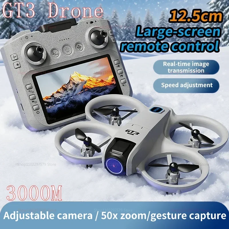 New GT3 Mini Drones 8K 5G Remote Control Screen Display Optical Flow Positioning Electric Lens Aerial Photography Aircraft+Gifts