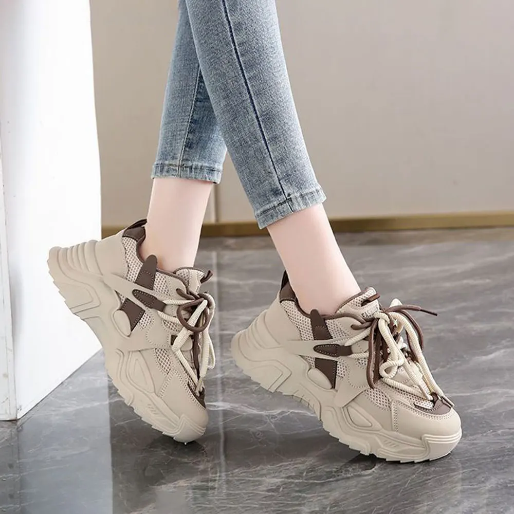 Mesh Breathable Casual Women's Sports Shoes Ladies Woman Running Sneakers New Summer Spring Designer Thick Sole Platform Shoes view 5