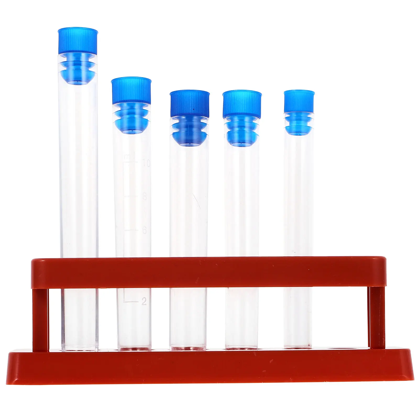 

5pcs Test Rack Tubes Clear Plastic Stand for Liquid Powder Scientific Experiment Experiment Test Tubes Lab Teaching Equipment