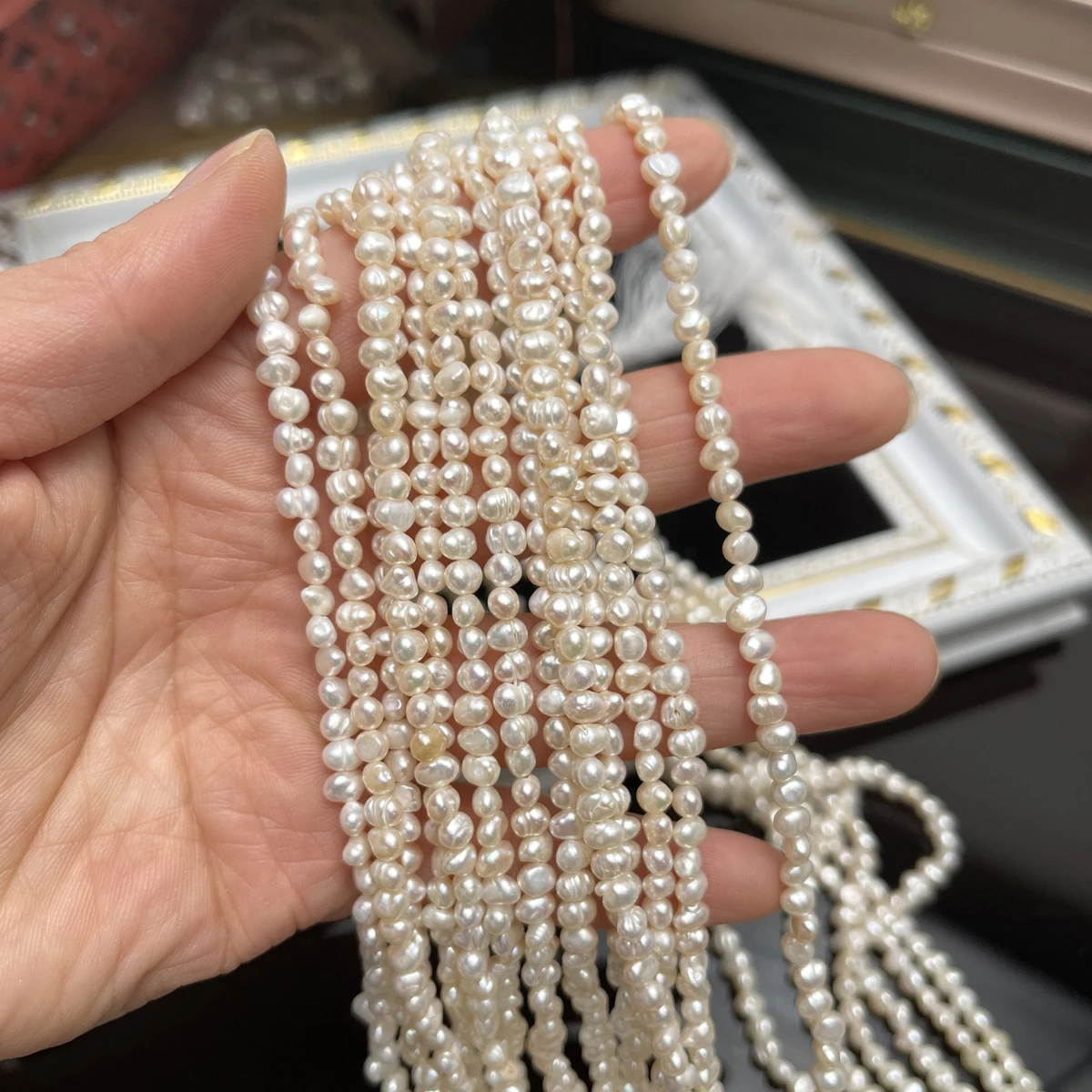3-4mm Irregular Shape 100% Natural Freshwater Pearl Semi-Finished Beads for DIY Jewelry Making Necklaces Bracelets & Accessories