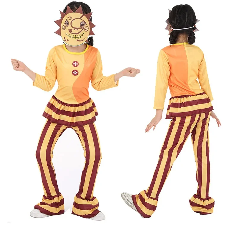 111 www 2022 Disfraz de Halloween elegante para Sundrop FNAF Mono de payaso solar con máscara Cosplay Regalo de cumpleaños para niños $ 6 de descuento en segundo
