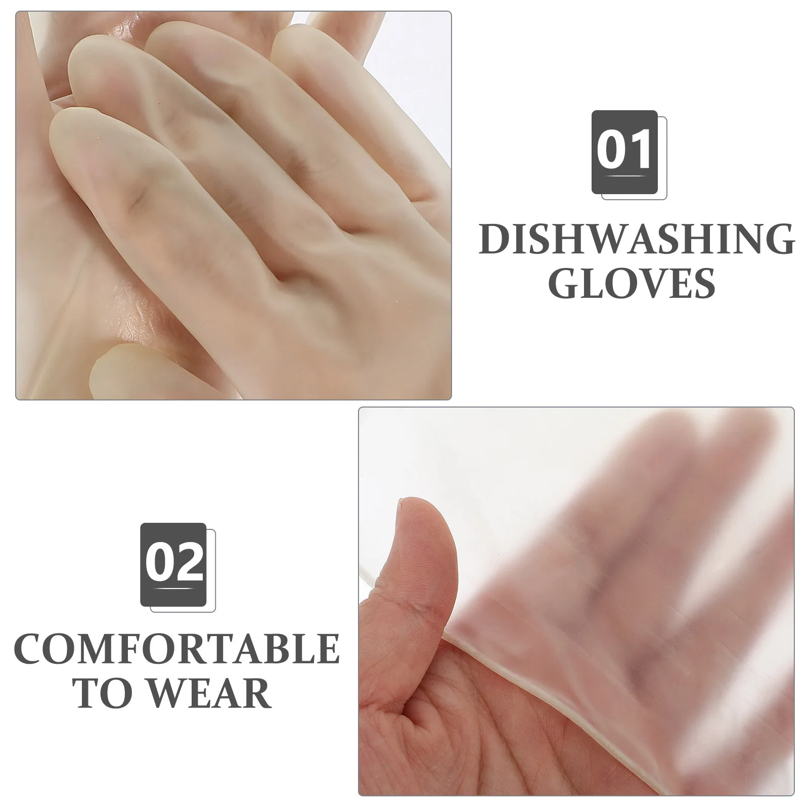 

4Pairs Waterproof Household Gloves Efficient Dishwashing Gloves Kitchen Cleaning Supplies Reusable Removal Tool