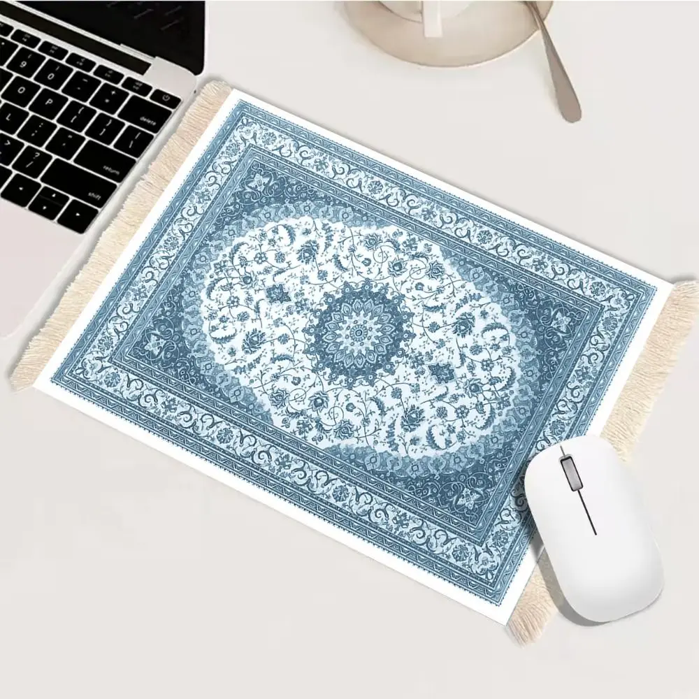Pet Pad Bohemia Persian Mouse Pad Rubber Base Anti-slip Desk Mat Rectangle Shape Durable Carpet Mouse Pad Office Use