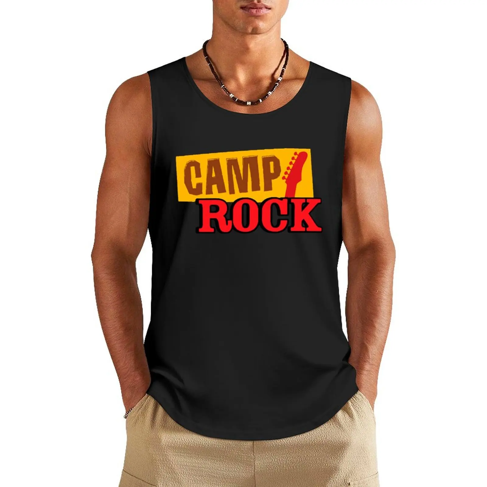 

camp rock Tank Top vest men plain t-shirt Male vest summer