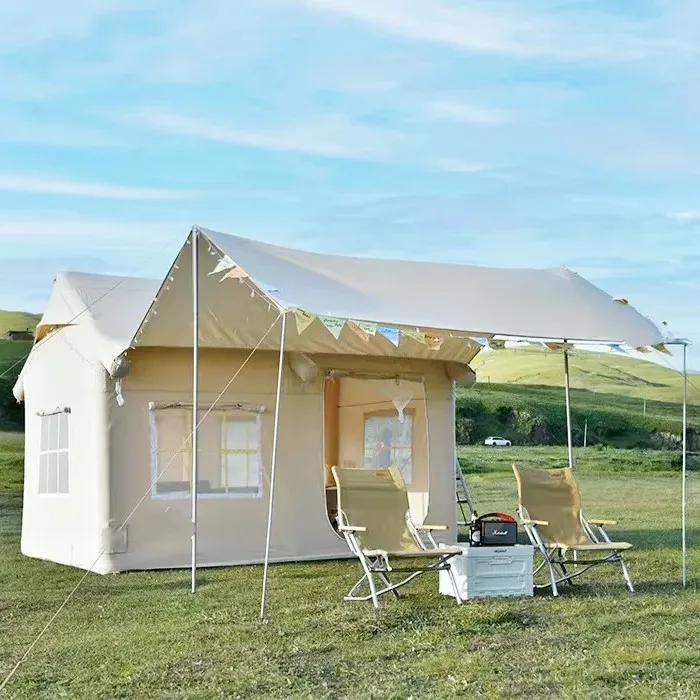 

ST Inflatable Camping House Tent Suitable for 5-8 People Integrated Air Column Outdoor Picnic