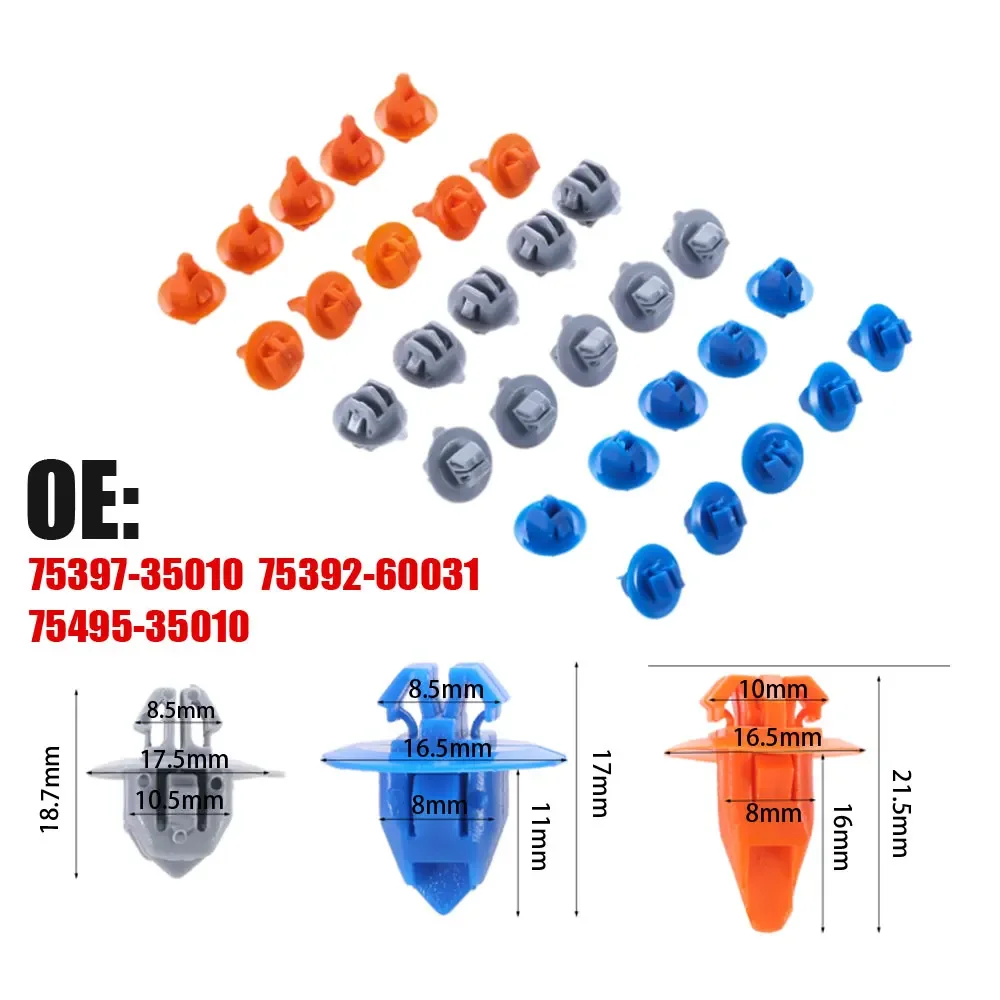 60pcs For Toyota Prado 120 4Runner /FJ Cruiser Highlander RAV4 Car Mixed Clip Car Front Door Trim Panel Rivet Clip Car Fasteners