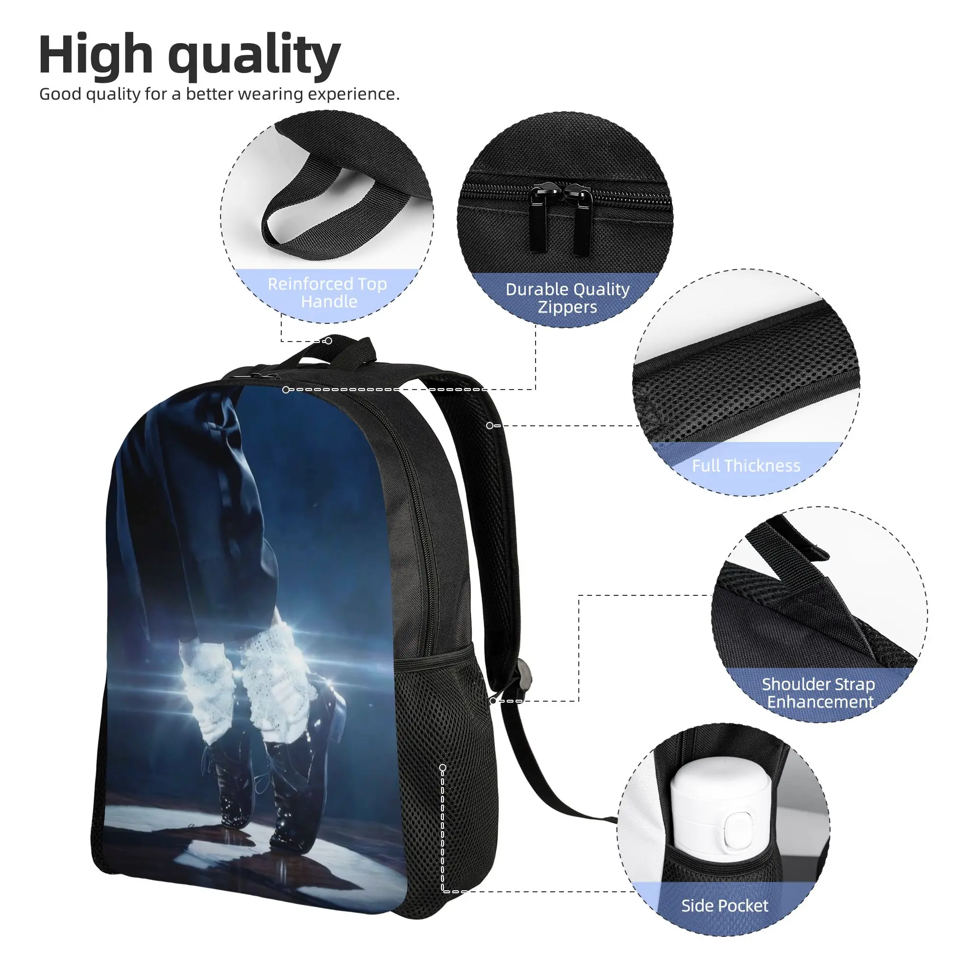 Michaels Jacksons Teenage Backpack Sports High School Business  Daypack for Men Women College Shoulder Bag