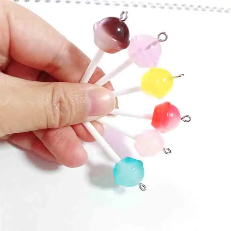 10-100pcs 16*47mm Simulation Planet Lollipop Cute Charms For Pendant DIY Earrings Necklace Jewelry Accessories Finding