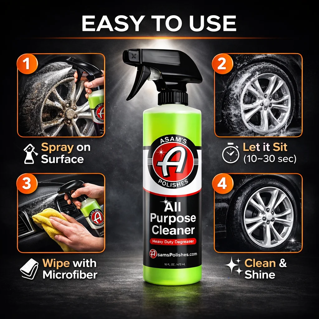 All Purpose Cleaner 16 OZ – Heavy Duty Car Interior & Exterior Cleaner, Multi Surface Degreaser Spray