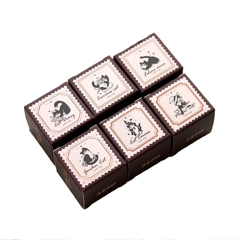 Vintage Lovely Cat Mini Cute Wooden Rubber Stamps For Letters Diary Craft Scrapbooking