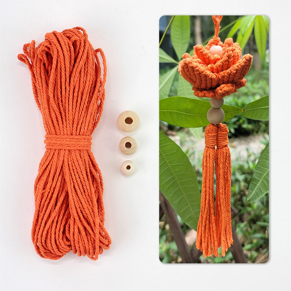 مجموعة واحدة من مجموعة مكرامية اللوتس المعلقة على الحائط مع برامج تعليمية خطوة بخطوة للمبتدئين، لوازم يدوية ذاتية الصنع.