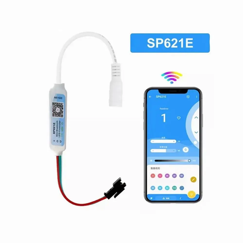 Piexls Music Bluetooth App Controller Addressable DC5-24V Light Controller 3 PIN SP621E for WS2812B WS2811