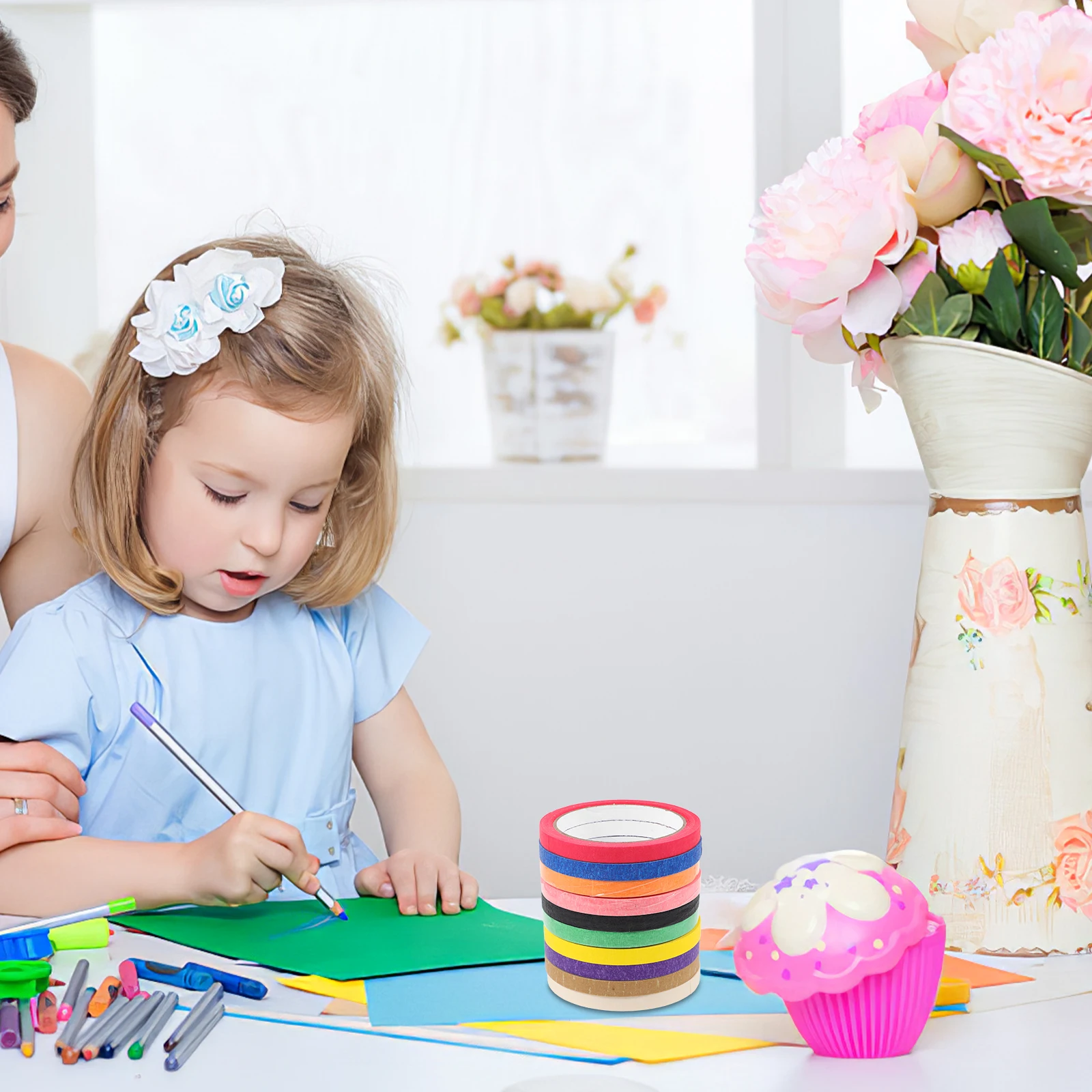 

10 Rolls Tape For Painting Cars Artists Diy Projects Wall Decor Scrapbooking Painting Tape Craft Adhesive Tapes