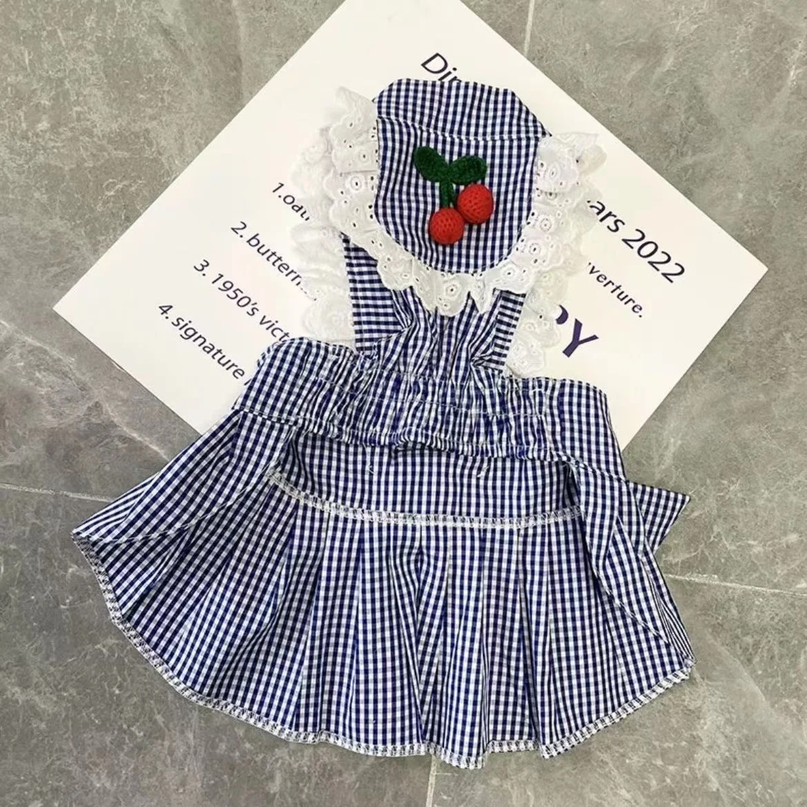 French Dou Summer Skirt Pet Dog Babago Suspender Vest Plaid Puppy Teddy Corgi Fat Dog Clothes