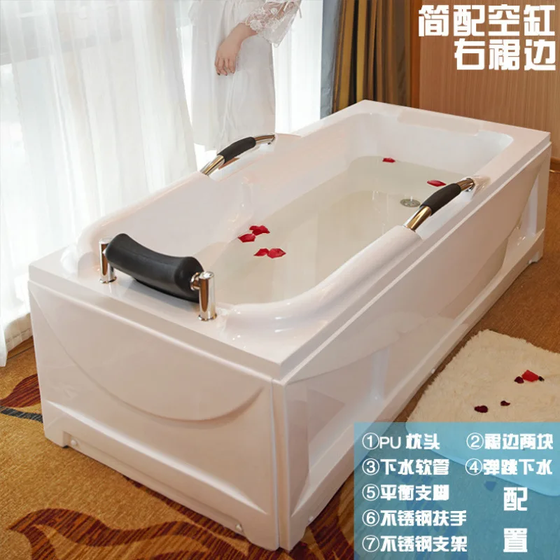 European-style household bath acrylic small bathtub, luxury surfing massage constant temperature heating independent bathtub lar