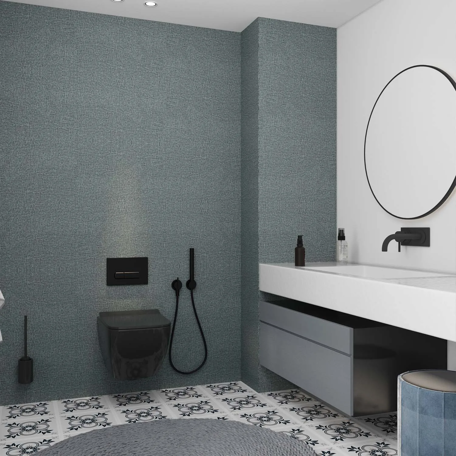 

Самоклеящиеся обои премиум-класса Blue Peel and Stick для спальни, кухни, простая установка, клей не требуется