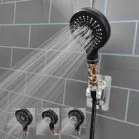 New Excellent Super Boost Black 3 Modes SPA Shower Head Water Saving Rainfall Anion Filter Big Flow Shower Bathroom Accessories