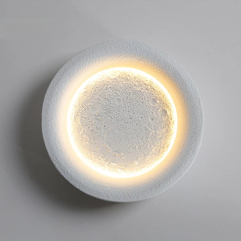 

Wabi sabi wall lamp Indoor Gypsum White moon lamp Creative Starry Bedroom Bedside Corridor Stair Decorative nightstands lamp