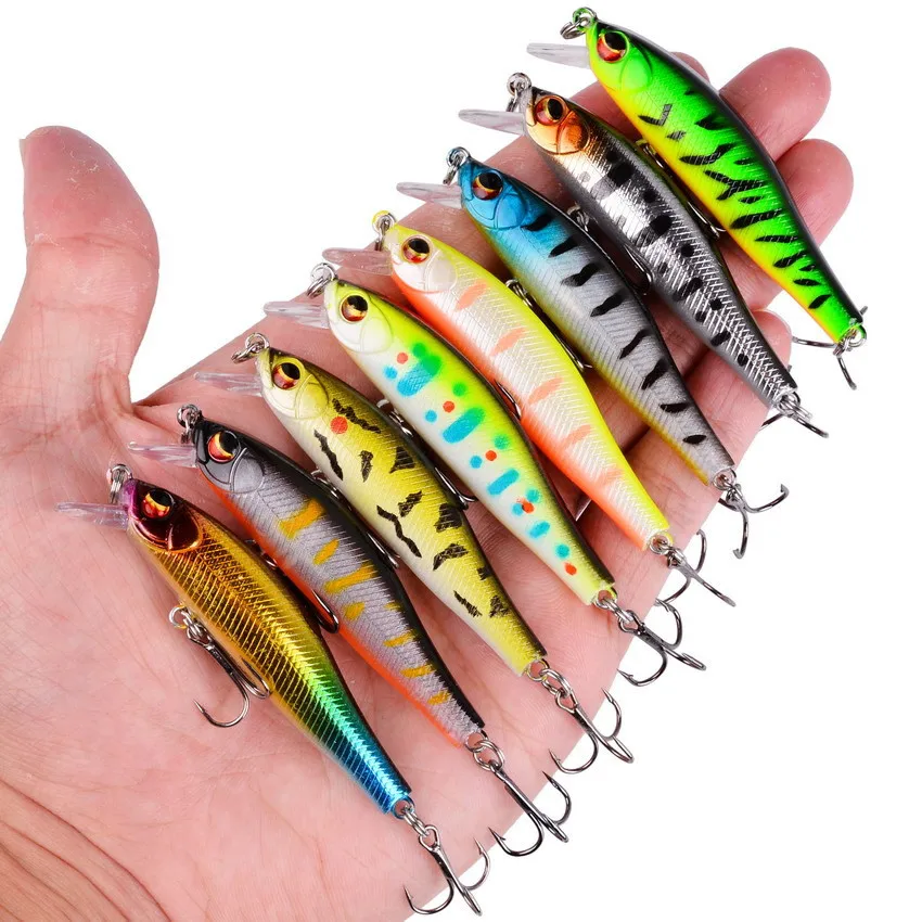 1pc Minnow Fishing Lure 7cm 5.7g Bass Artificial Hard Bait  Wobblers Crankbait 3D Eyes Sinking Plastic Baits Fish Pesca