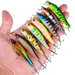 1pc Minnow Fishing Lure 7cm 5.7g Bass Artificial Hard Bait  Wobblers Crankbait 3D Eyes Sinking Plastic Baits Fish Pesca
