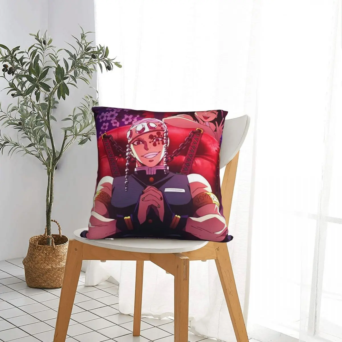 Sound Hashira Tengen Uzui Pillowcase Polyester Cushion Cover Decoration Demon Slayer Pillow Case Cover Sofa Dropshipping 18'