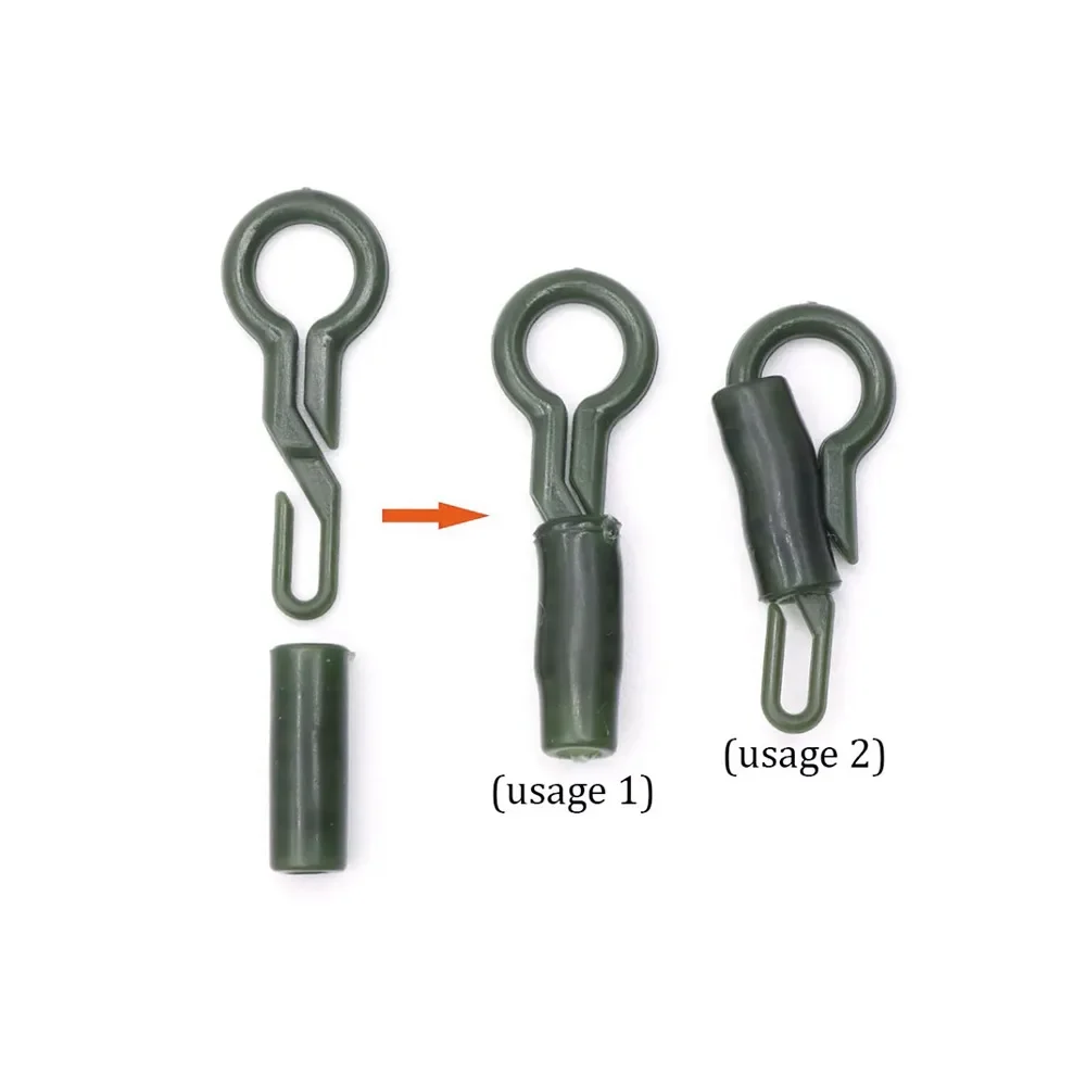 20Sets Back Lead Clips Sleeve Locking Tube Carp Fishing Convert Tube Connector Carp PE Rubber Fishing Tackle Accessories