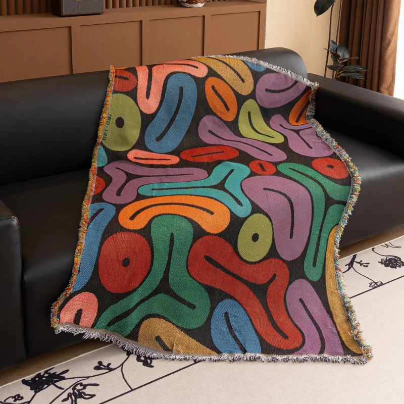 

Knitting Camping Picnic Mat Portable Travel Hiking Picnic Cloth Dustproof Tablecloth Mat Soft Sofa Blankets Outdoor Picnic Pad