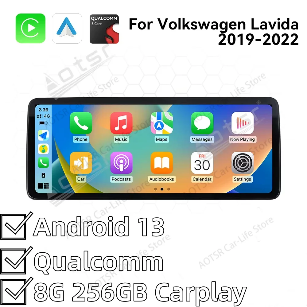 

Ультратонкий экран Qualcomm для VW Lavida 2019-2022: Мультимедийная система Android Auto, GPS-навигация, автомобильное радио, офлайн-карты, головное устройство