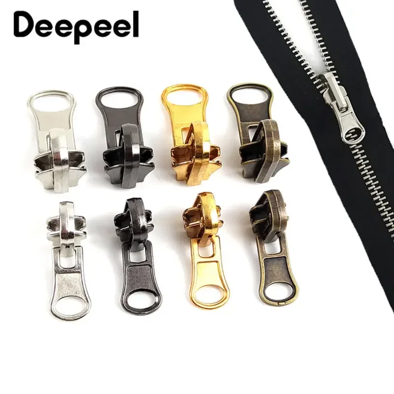 5/10Pcs 3#5#8# Zipper Head Double Sided Zip Slider for Metal Zippers Tent Jacket Suitcase Zips Puller DIY Sewing Accessories