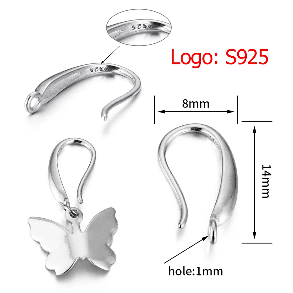 4 stücke 925 Sterling Silber Ohr haken Ohrringe Ohr stecker Basis für DIY Schmuck machen Ergebnisse Frauen Ohrring Zubehör liefert