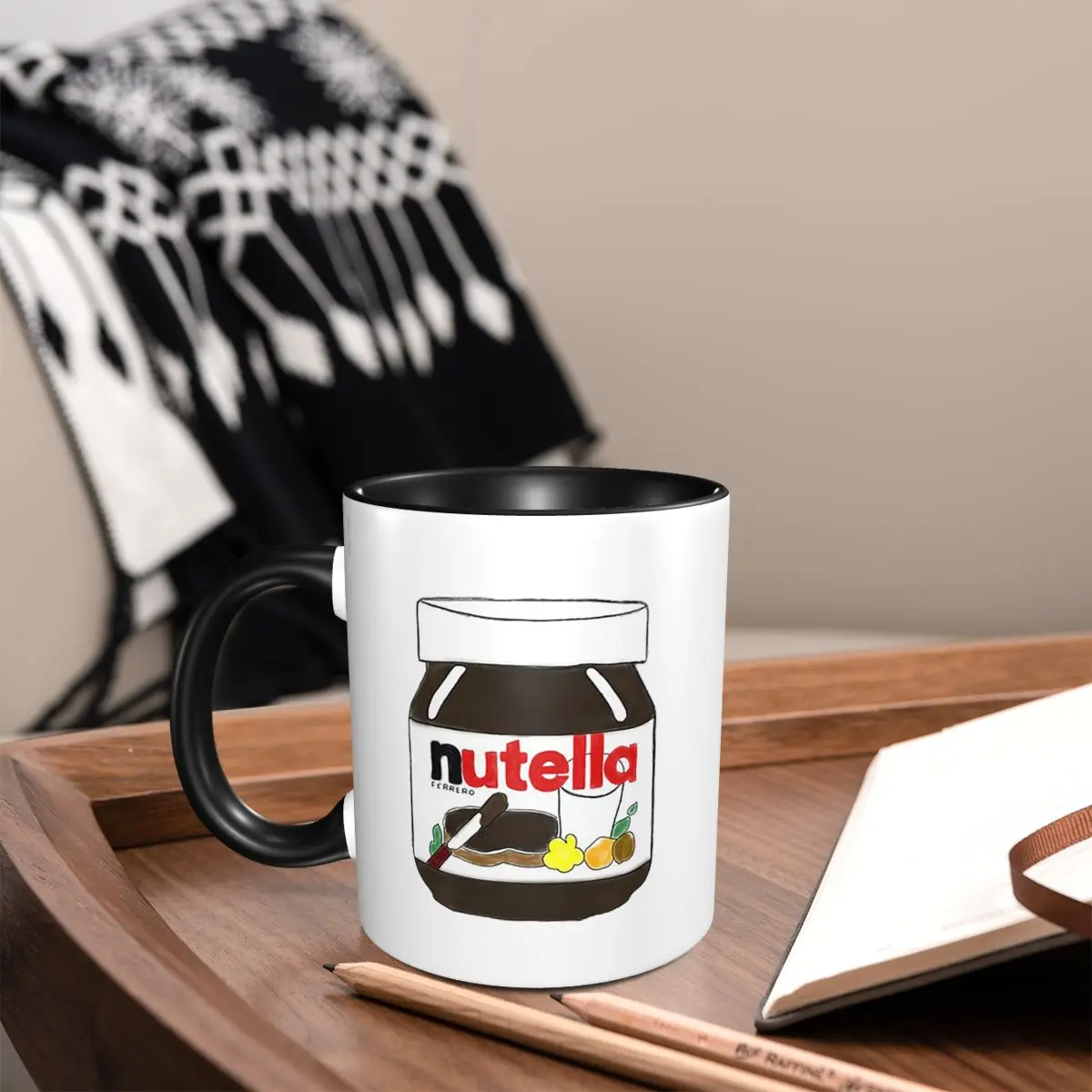 

Nutella Mug Funny Ceramic Coffee Cups Tea Mugs Milk Cup Drinkware Gift for Woman Man