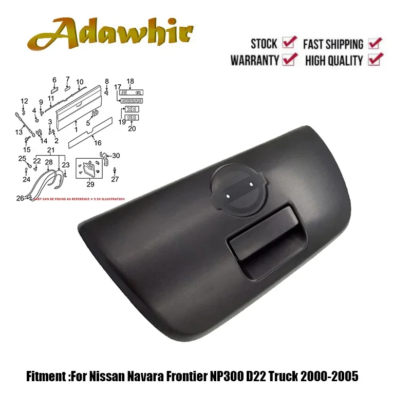 Tailgate Back Door Gate Handle for Nissan Navara Frontier NP300 D22 90606-VK00A