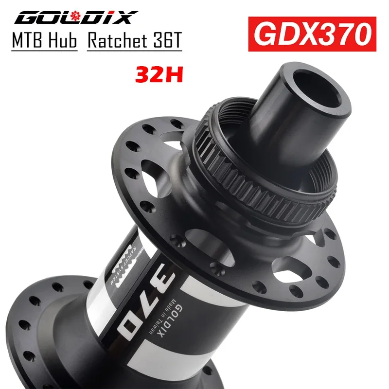 

GOLDIX GDX370 Bicycle Hub Sealed Bearing Center Lock Disc Brake J-Bend spoke 32 Holes Ratchet 36T for Shimano BOOST MTB Hub