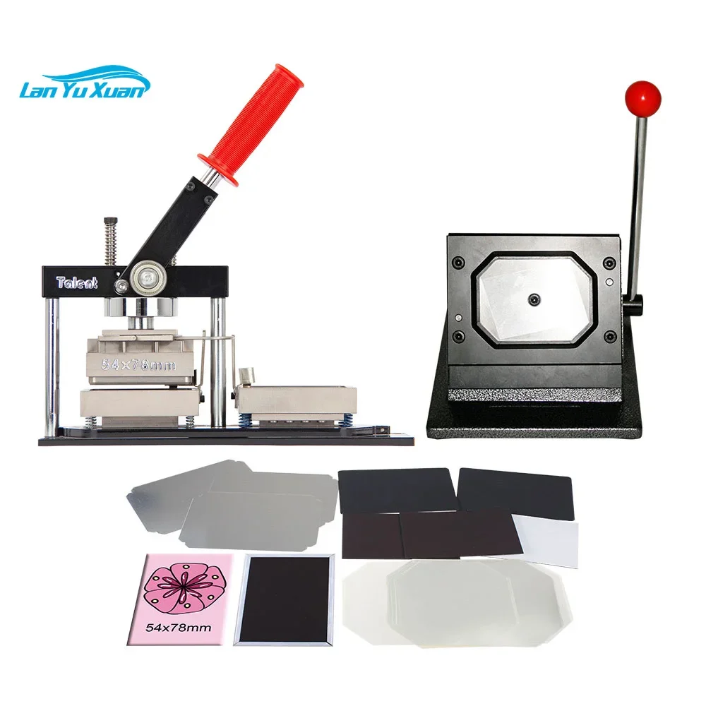 HOT SALE Rectangle 54x78mm Button Maker Kit Badge Maker Machine  + Paper Cutter + 1000pcs Magnet Button Supplier