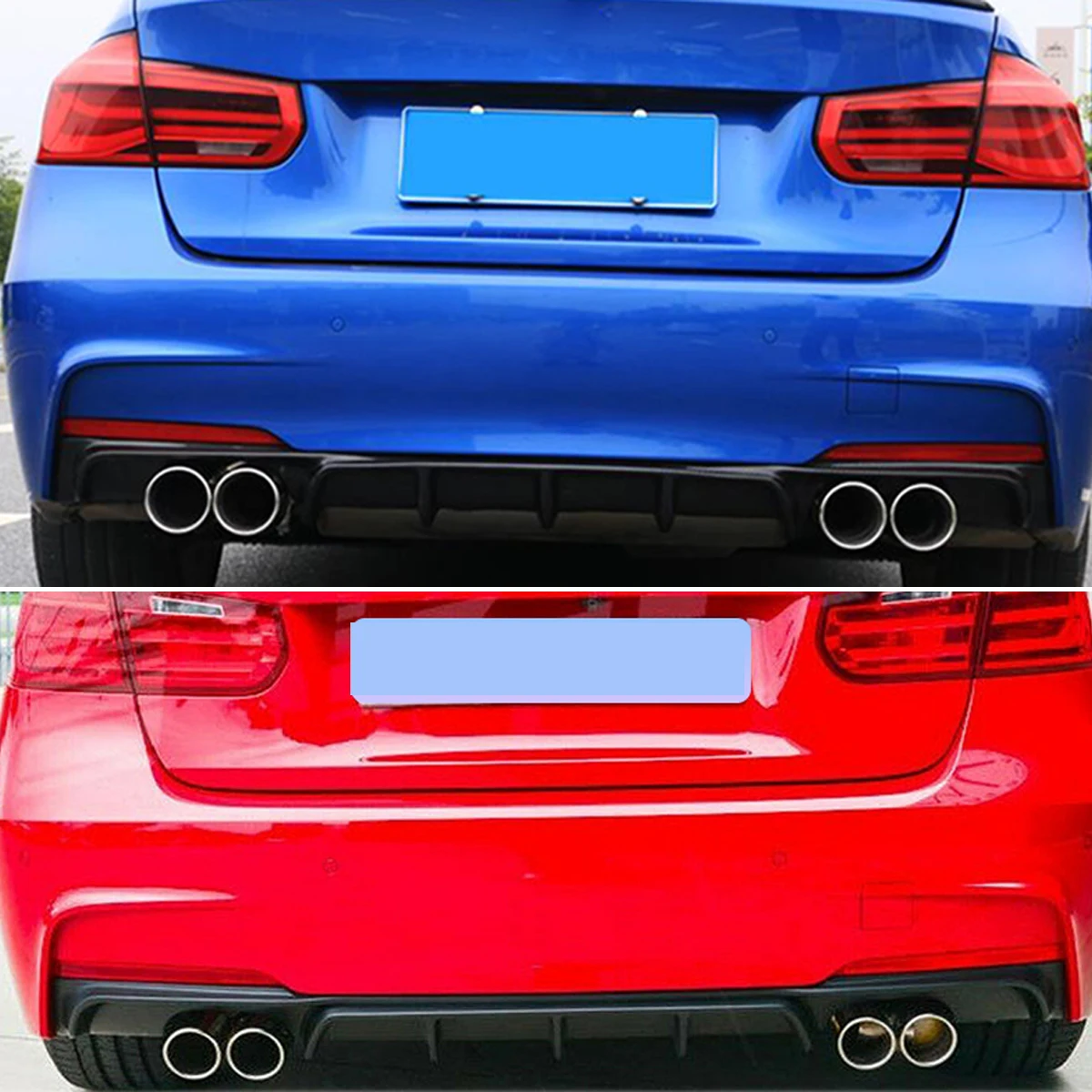 

Для BMW 3 серии F30 F31 2012-2018 M SPORT PERFORMANCE QUAD EXIT REAR BUMPER DIFFUSER с эффектом карбона, глянцевый черный задний диффузор