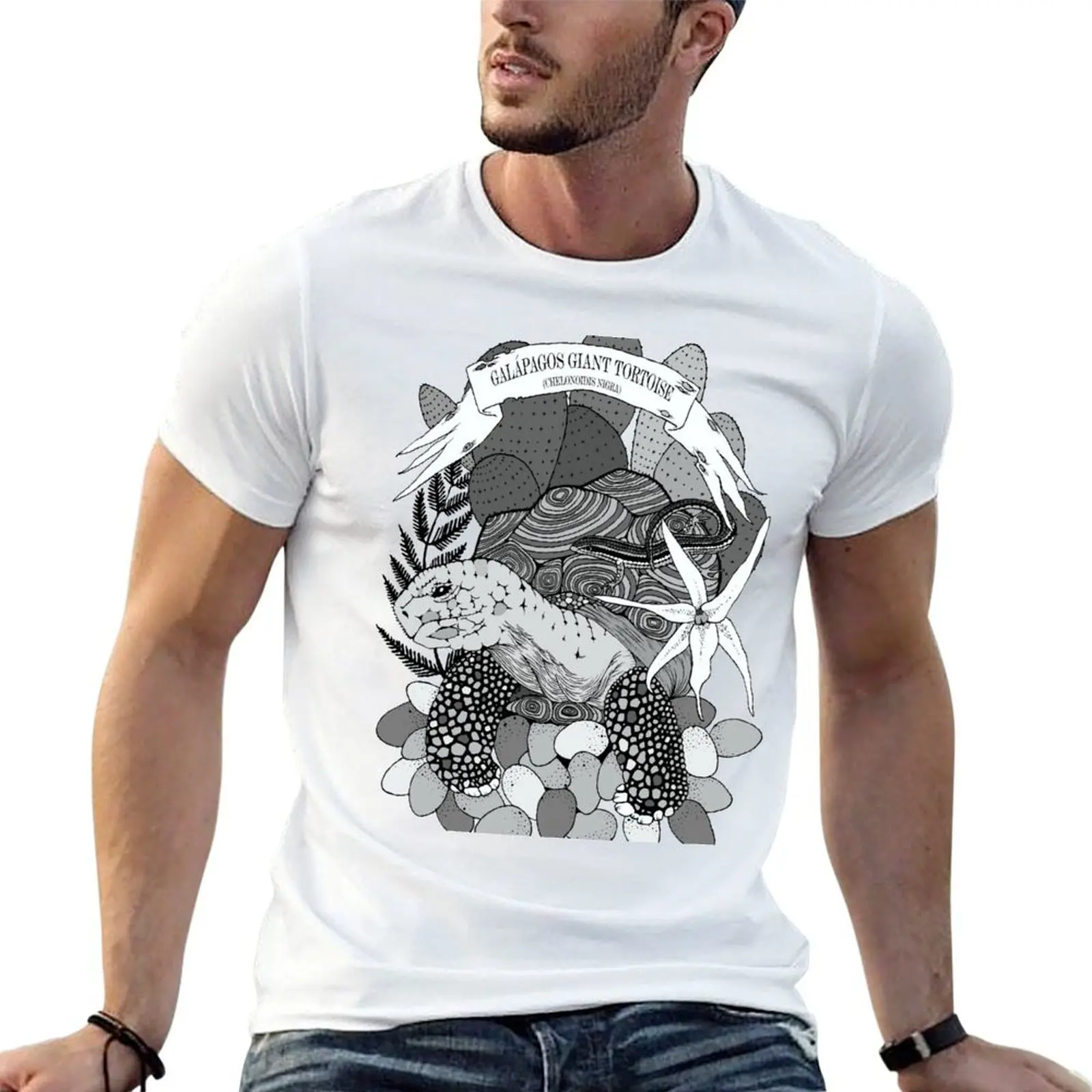 Camiseta de tortuga gigante de Galápagos (Chelonoidis nigra), camiseta para hombre, camiseta de algodón pesado, paquete de camisetas