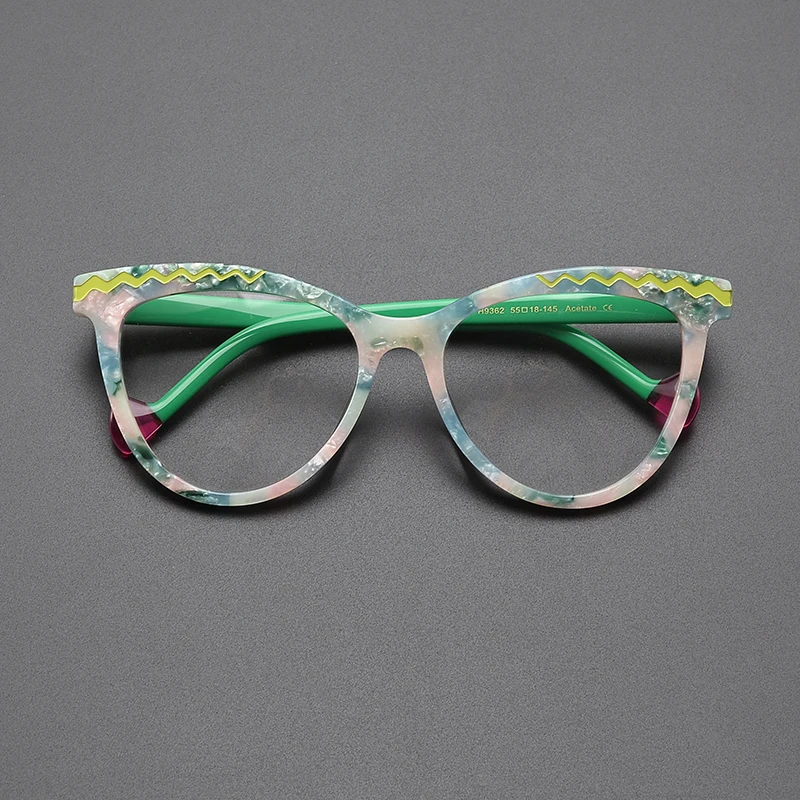 Niche art multi-color cat-eye glasses frame fashion Harajuku style personality small frame round face optical prescription glass