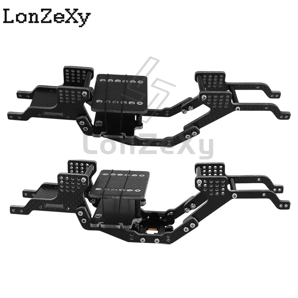 Carbon Fiber Chassis Assembled Kit Frame Girder or with Brass Skid Plate for 1/18 RC Crawler Car RedCat Ascent18 Upgrade Parts