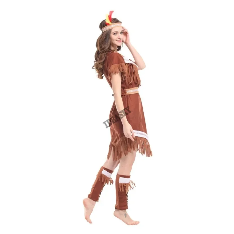 Carnival Indian Princess Halloween Costumes For Women female Adult Pocahontas Cosplay Costume Purim Party Fancy Dress up suit