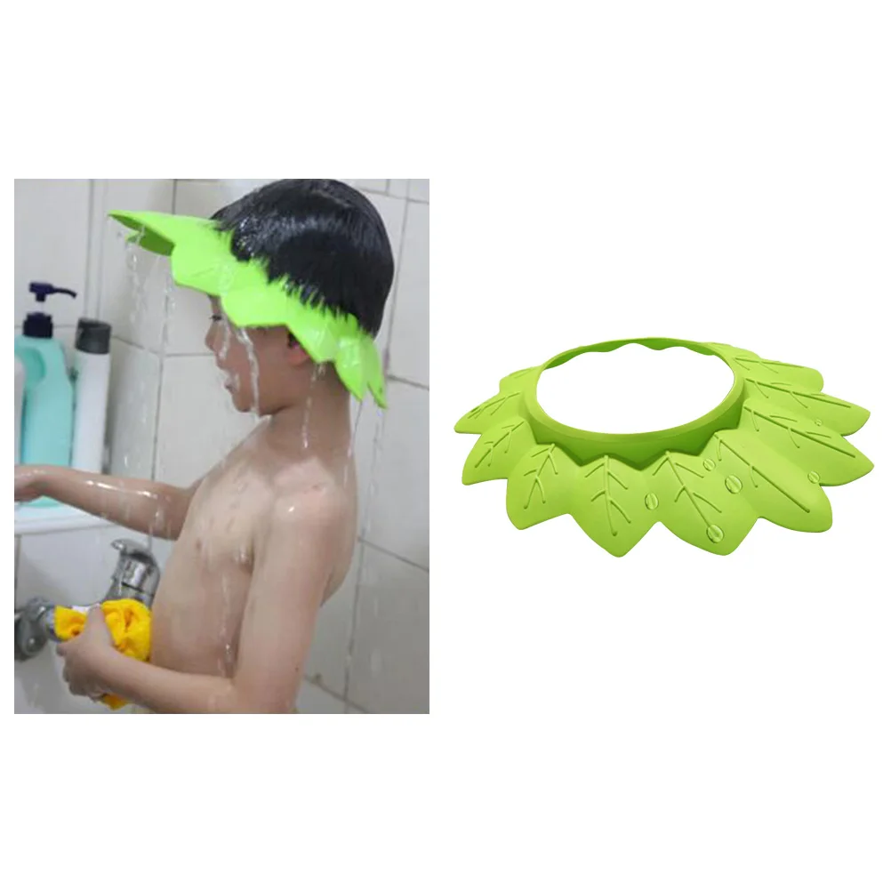 

1pc Shampoo Baby Shower Cap Elastic Leaf Shape Bath Accessories Toddler Hair Washing Shield Infant Bathing Cap Adjustable Bright