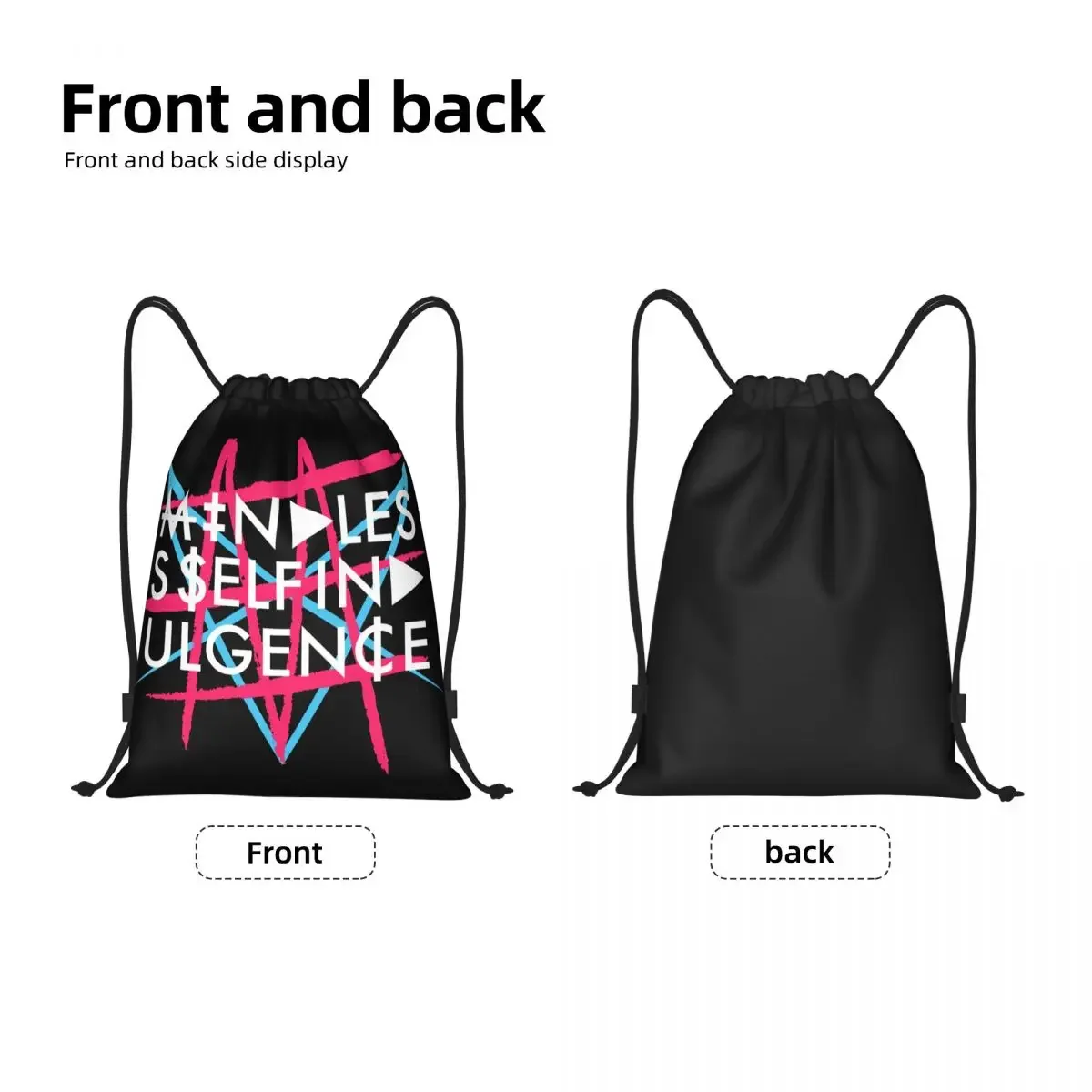 Custom Mindless Hip Hop Punk Rock Self Indulgence Drawstring Backpack Sports Gym Bag for Women Men Electro Training Sackpack