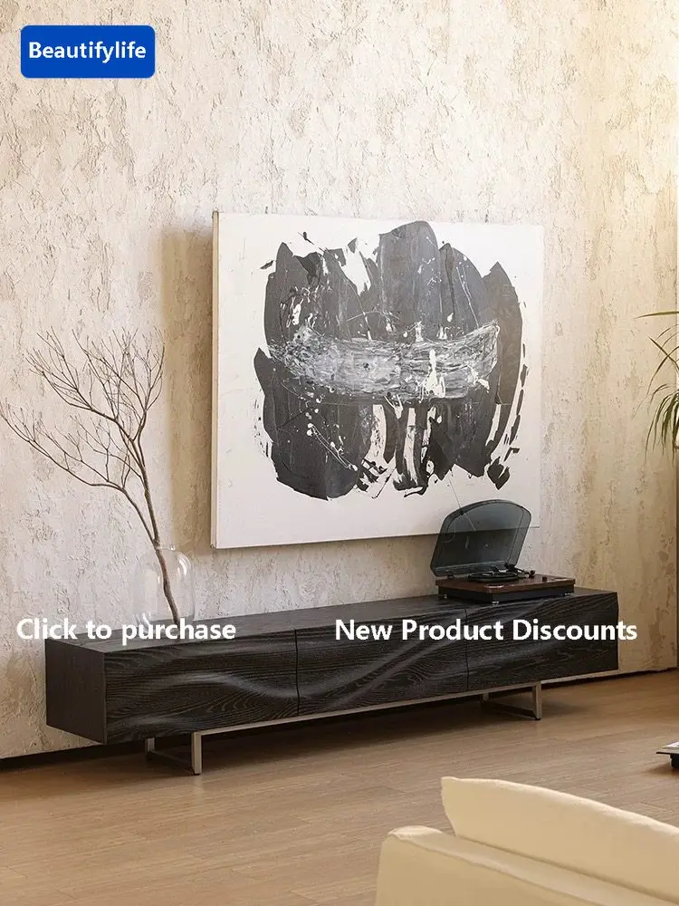 

A56 Mirror lake TV cabinet Italian minimalist designer, ash wood full original wave TV cabinet