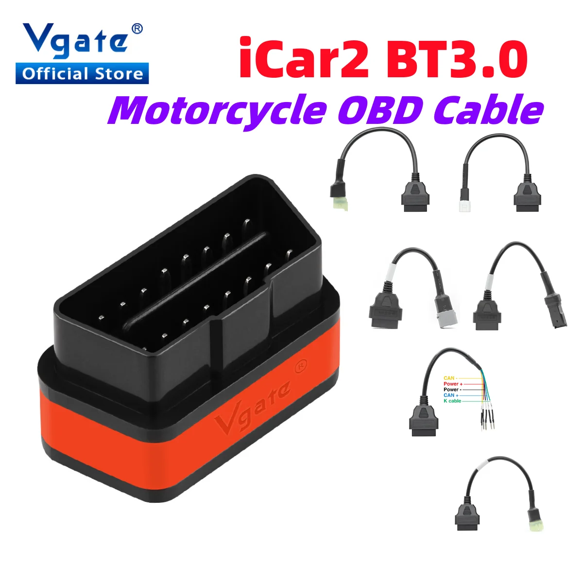 Vgate iCar2 car Diagnostic OBD 2 ELM327 Scanner Auto Tool Bluetooth iCar 2 v2.2 Code reader PK elm327 V1 5 For YAMAHA For Honda