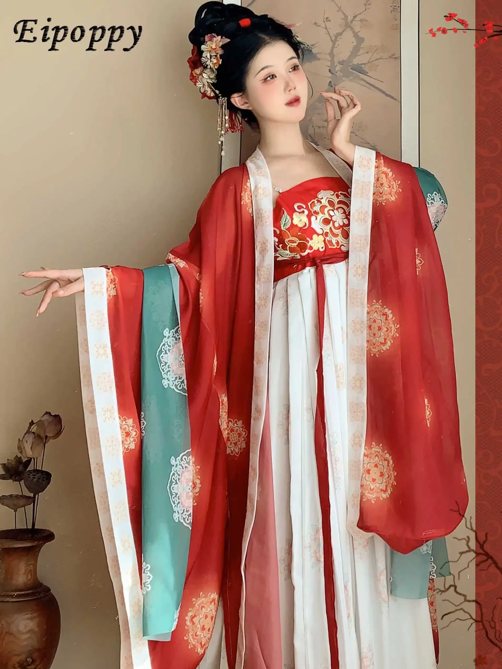 Full chest, big sleeves, Chinese style Hezi skirt, Tang style Hanfu women's clothing