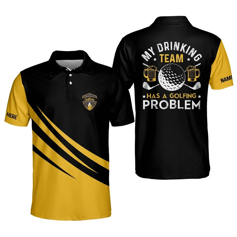 New 3d Golf Polo Shirts For Men My Retirement Vehicle Funny Print Polo Shirts Women Slim Gym Tees Hawaii Beach T Shrts Clothes