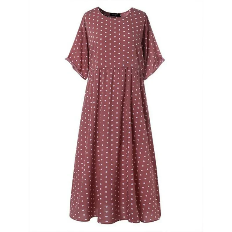 Vestido boho maxi feminino, estampa vintage, meia manga, solto, casual, tamanhos grandes, longo, vestidos de balanço grande, verão