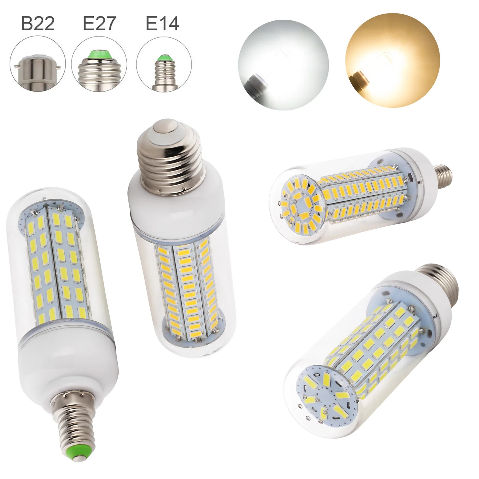 E27 E14 B22 E26 LED Corn Light Bulbs appliance corn lights bulbs 78Leds/114Leds living Super 6000K/4000K/3000K small Chandelier